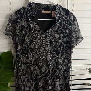 Misty & May Black and White Paisley Dress